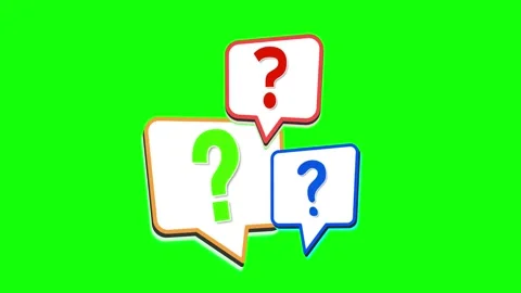 Question mark in speech bubble smooth animation on green screen Stock Footage 310797376