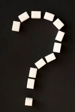Question mark with sugar cubes  Stock Photos