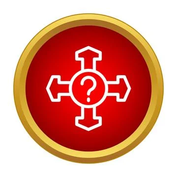 Question mark surrounded by arrows showing multiple directions 스톡 일러스트