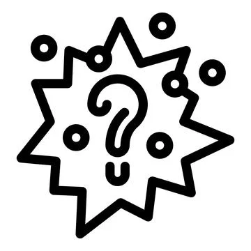 Question mark surrounded by circles and forming a star shape Stock Illustration