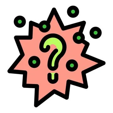 Question mark surrounded by green dots on a star shape with irregular border Ilustração Stock