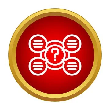 Question mark surrounded by multiple speech bubbles icon Stock Illustration
