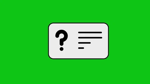 Question mark survey form with check mark animation on a chroma key green b.. Vídeos de archivo 346496762