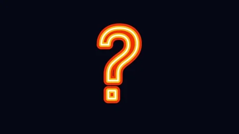 Question mark symbol animation glowing on a dark background for inquiry Stock Footage 346503792
