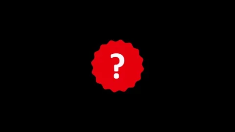 Question mark symbol appears on a red star burst. This question mark symbol.. Stock Footage 337620510