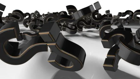 Question mark ? symbol conceptual 3d render background Stock Illustration