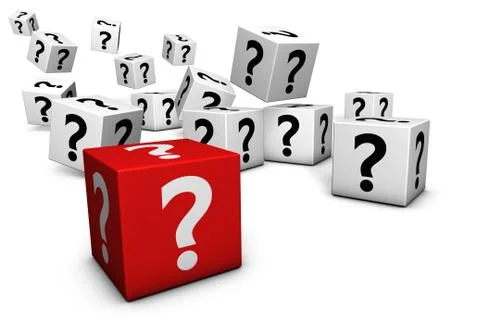 Question Mark Symbol On Cubes Stock Illustration