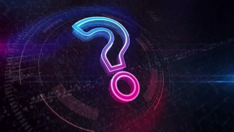 Question mark symbol cyber icon Stock Footage 328176100