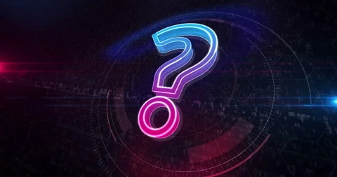 Question mark symbol cyber sign looped Stock Footage 328175861