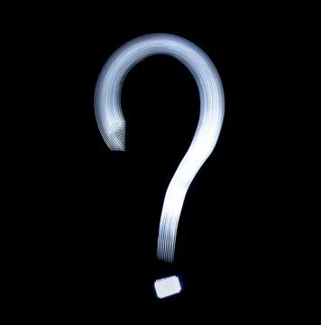 Question mark Symbol Icon Using Light Painting Technique Stock Photos