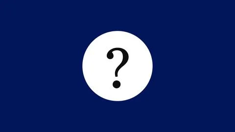 Question mark symbol icon on white circle over dark blue background for hel.. Ilustração Stock