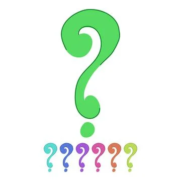 Question mark symbol illustrating doubt asking for answers graphic Stock Illustration