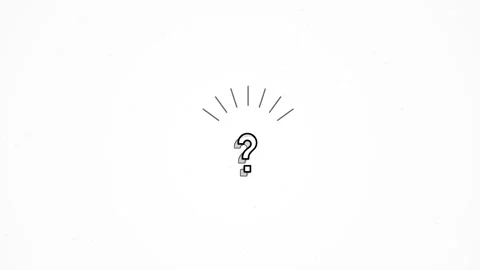 Question mark symbol with radiating lines on white grid background Stock Footage 339043462
