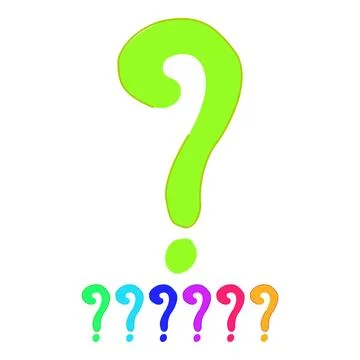 Question mark symbol representing doubt and asking a question graphic Stock Illustration