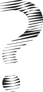 Question Mark Symbol with stripe motion line logo Illustrazione stock