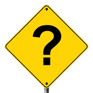 Question mark symbol on yellow road sign Stock Illustration