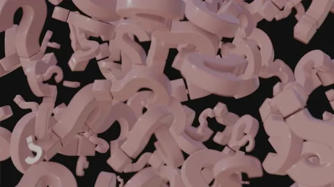 Question mark symbols 3d animation in loop Stock Footage 147526312