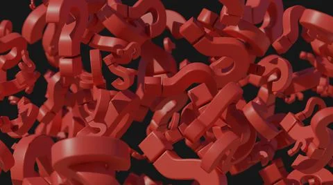 Question mark symbols 3D rendering illustration Stock Illustration