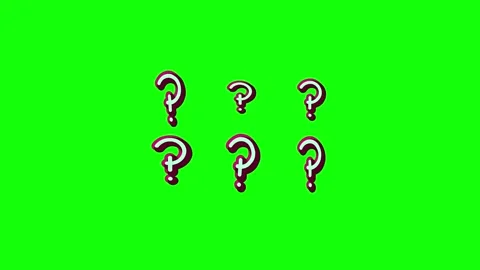 Question Mark Symbols in Clusters on Green Screen Background During Transitio Stock Footage 340914089