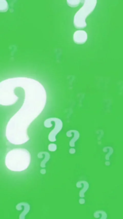 Question Mark Symbols Green Screen Vertical Stock-Footage 344766069