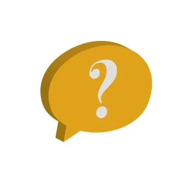 Question mark talk balloon 3D icon Stock Illustration