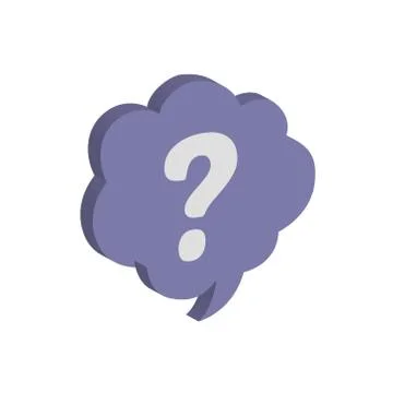 Question mark talk balloon 3D icon Stock Illustration