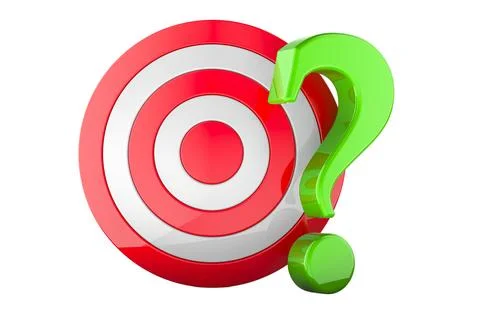 Question mark with Target, 3D rendering Stock Illustration