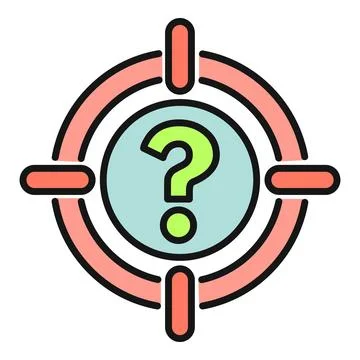 Question mark target representing problem finding and solution Stock Illustration