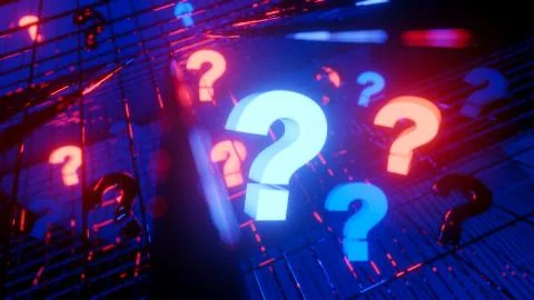 Question mark technical support optical fiber web site support faq red and bl Stock Photos