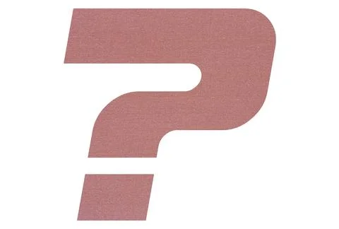 Question Mark with terracotta colored fabric texture on white background Illustrazione stock