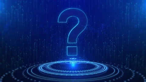 Question Mark Text Cyberspace Future Digital Technology Hologram Concept. 스톡 동영상 218151357