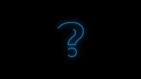 Question mark Text red neon light sign flicker motion graphic animation Stock Footage 313057411