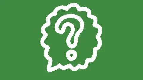 Question mark thought bubble hand-drawn cartoon graphic with chalk outline help 스톡 동영상 337114611