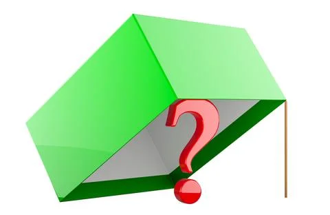 Question mark in the trap, 3D rendering Stock Illustration