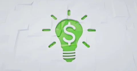 Question Mark Turns into Idea Lamp with Dollar Symbol. Low Poly Style. Stock Footage 75912282