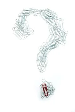 Question mark from usual paper clips Foto stock