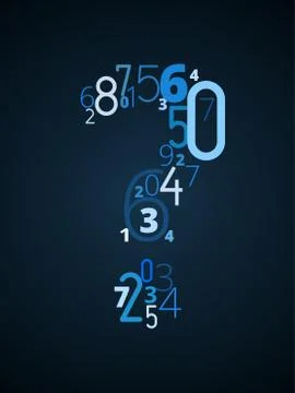 Question mark , vector font from numbers Stock Illustration
