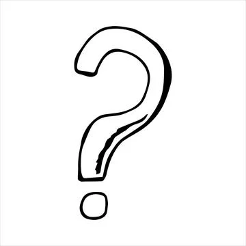 Question mark. Vector illustration. Cartoon. Hand-drawn in doodle style Stock Illustration