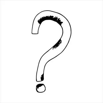 Question mark. Vector illustration. Cartoon. Hand-drawn in doodle style Stock Illustration
