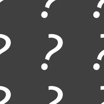 Question mark web icon. flat design. Seamless gray pattern. 스톡 일러스트
