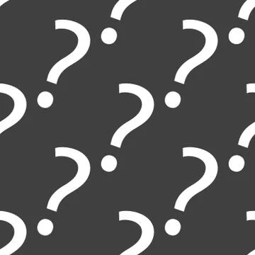 Question mark web icon. flat design. Seamless gray pattern. Stock Illustration