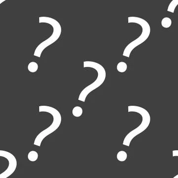 Question mark web icon. flat design. Seamless gray pattern. Stock Illustration