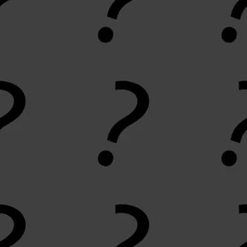 Question mark web icon. flat design. Seamless gray pattern. Stock Illustration
