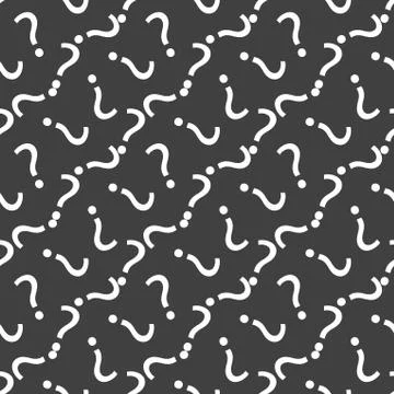 Question mark web icon. flat design. Seamless gray pattern. Stock Illustration