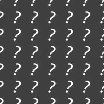 Question mark web icon. flat design. Seamless gray pattern. Stock Illustration