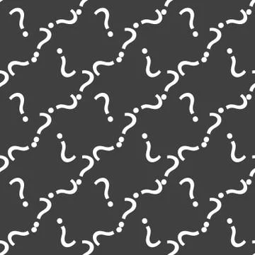 Question mark web icon. flat design. Seamless gray pattern. Stock Illustration