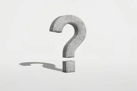 Question mark on a white background. 3d rendering. Stock Photos