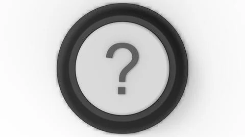 Question mark white button isolated 3d illustration render Illustrazione stock