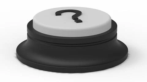Question mark white button isolated 3d illustration render Stock Illustration