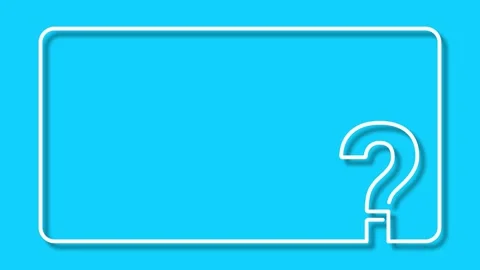 QUESTION MARK white continuous line frame drawing animation on cyan backgro.. Stock Footage 341603728